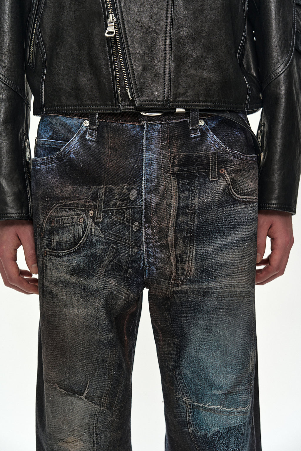 Andersson Bell - Unisex Illusion Patchwork Trompe L'oeil Jeans (blue) (Blue) product image 7 | TRAB K-Fashion Australia