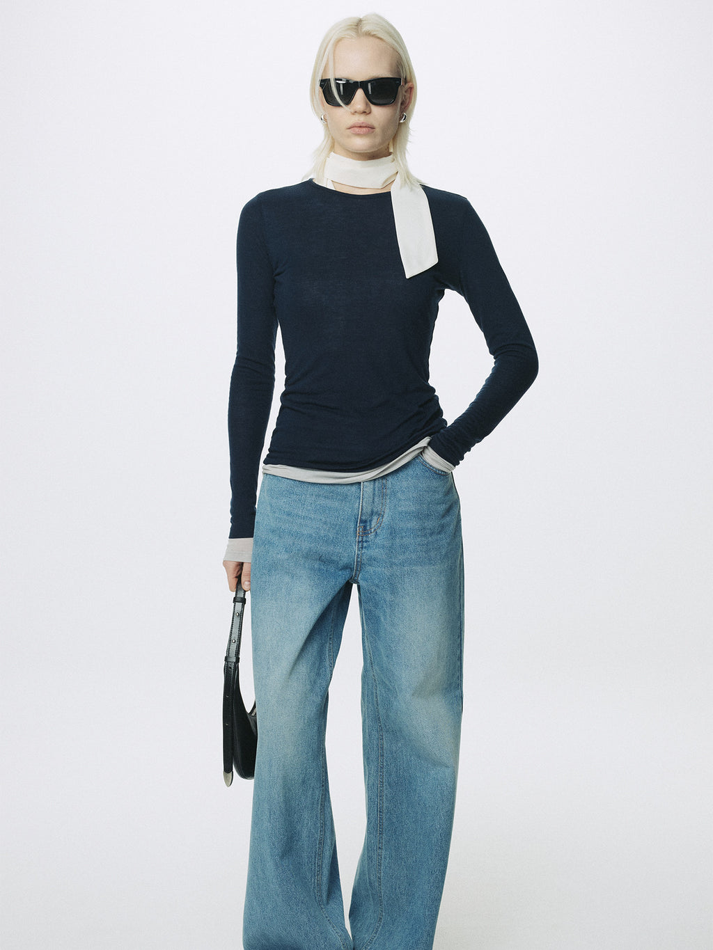 Tonywack - Tencel Layered Long Sleeve (Navy/Grey) product image 5 | TRAB K-Fashion Australia