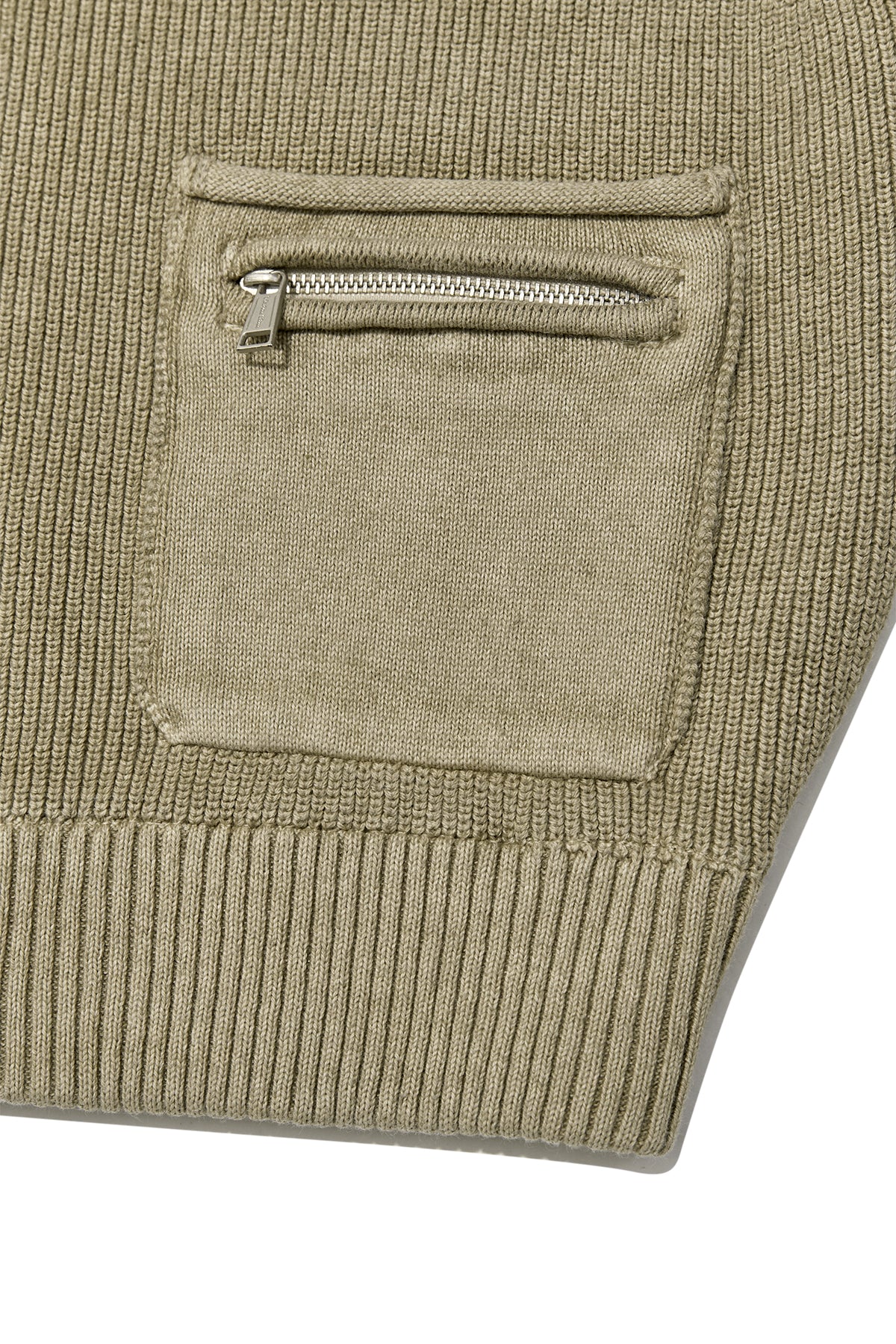 Matin Kim - Logo Point Washed Knit Vest (Light Khaki) product image 5 | TRAB K-Fashion Australia