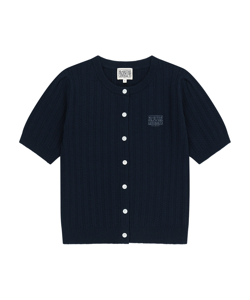 Marithe & Francois Girbaud - Small Classic Logo Half Knit Cardigan Set Up (Navy) product image 2 | TRAB K-Fashion Australia