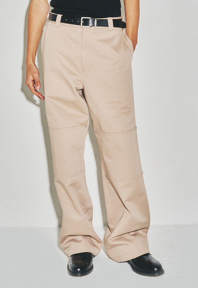 Tonywack - Hard Twist Semi-Wide Cut Double Knee Pants (Beige) product image 5 | TRAB K-Fashion Australia