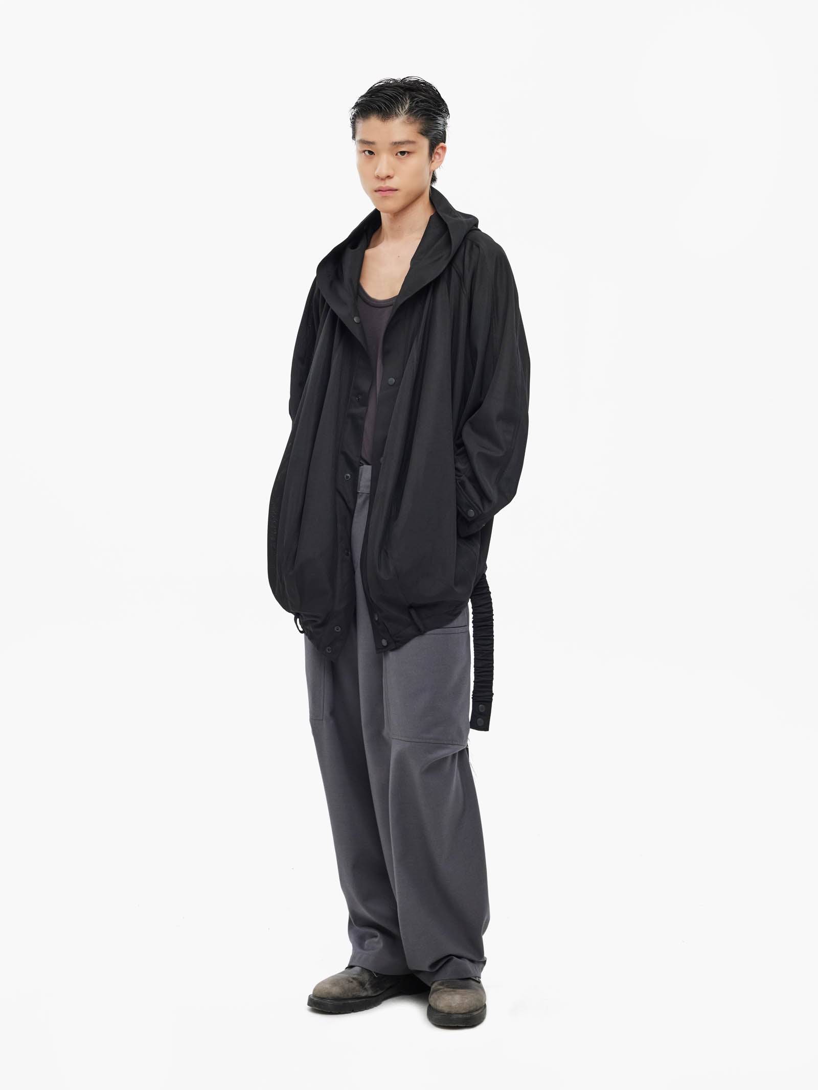 Jiyong Kim - Hooded Balloon Jacket (Black) product image 1 | TRAB K-Fashion Australia