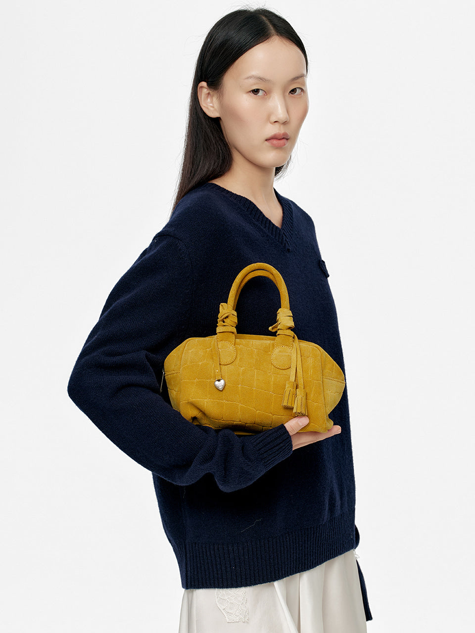 Marge Sherwood - Soft Bowling (Mustard Croc-Effect Suede) product image 2 | TRAB K-Fashion Australia
