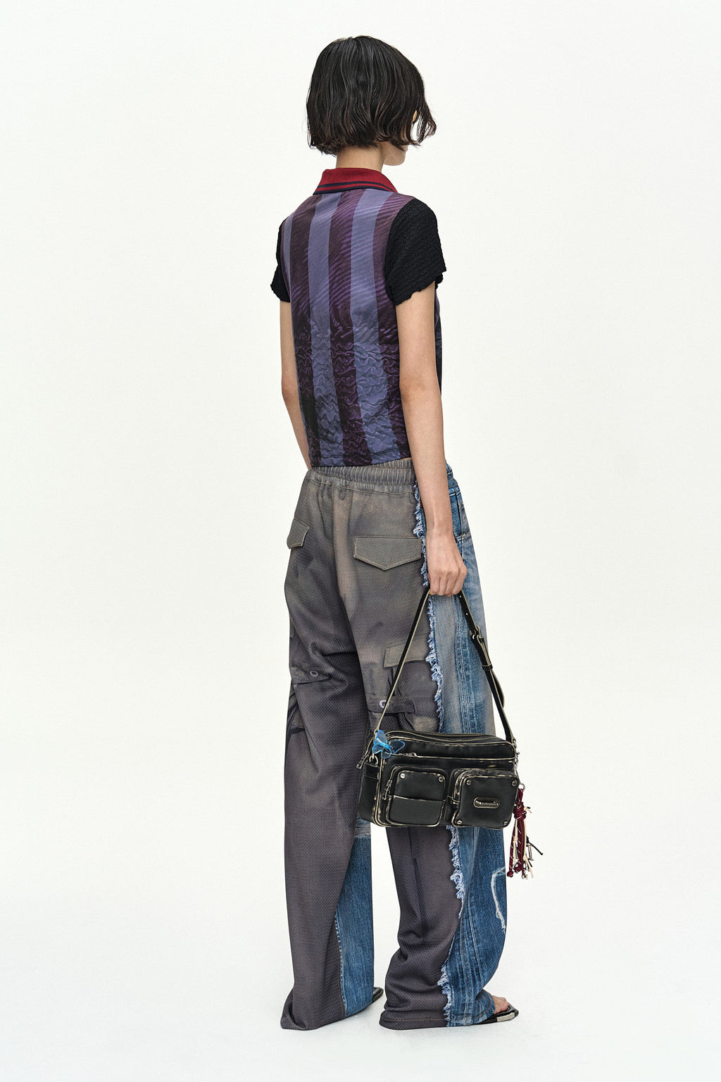 Andersson Bell - Vintage Printed Collar Top (Navy/Wine) product image 4 | TRAB K-Fashion Australia