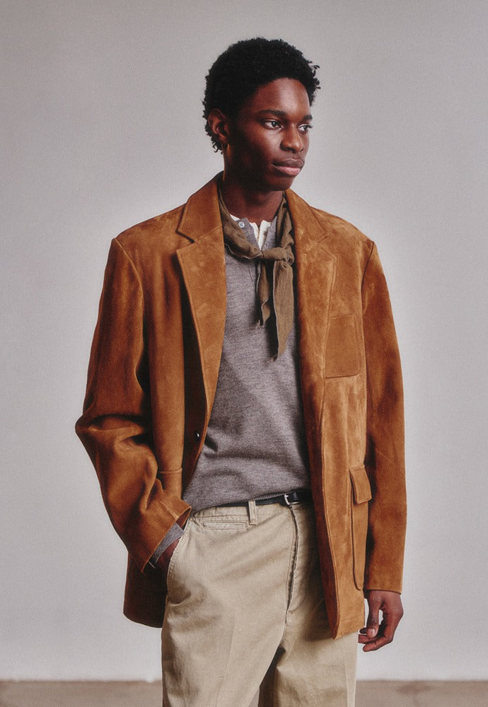 Art if acts - Goat Suede Blazer (Cognac) product image 1 | TRAB K-Fashion Australia