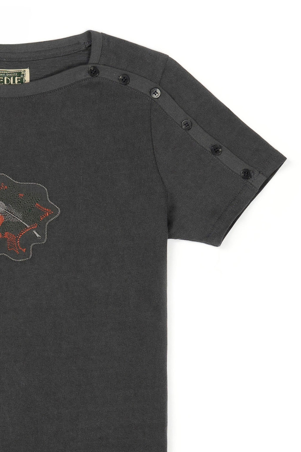 Ioedle - Freefall Fastening Boat Neck T-Shirt (Charcoal) product image 6 | TRAB K-Fashion Australia