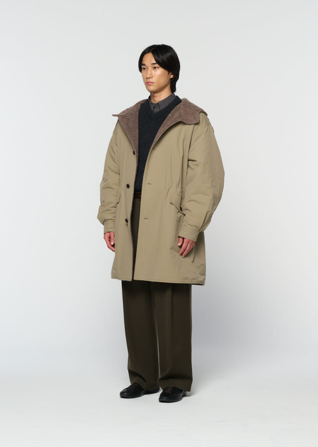 Amomento - padded shearling parka (Khaki) product image 7 | TRAB K-Fashion Australia