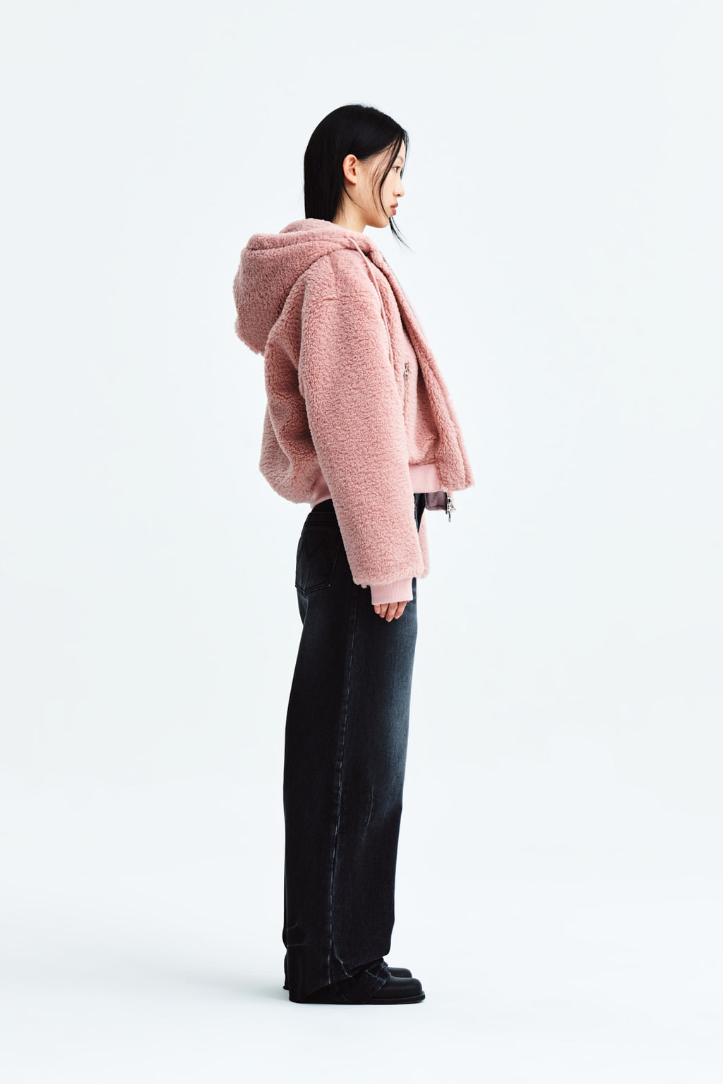 Matin Kim - Logo Point Fleece Hoody Jumper (Pink) product image 7 | TRAB K-Fashion Australia