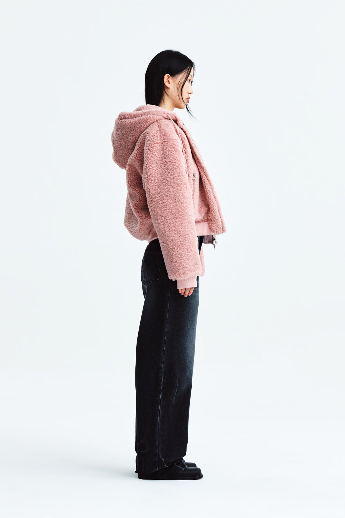 Matin Kim - Logo Point Fleece Hoody Jumper (Pink) product image 7 | TRAB K-Fashion Australia