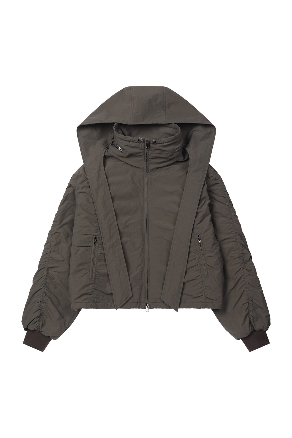 Deinet - Parka Ring Hooded Cropped Jumper (Khaki) product image 9 | TRAB K-Fashion Australia