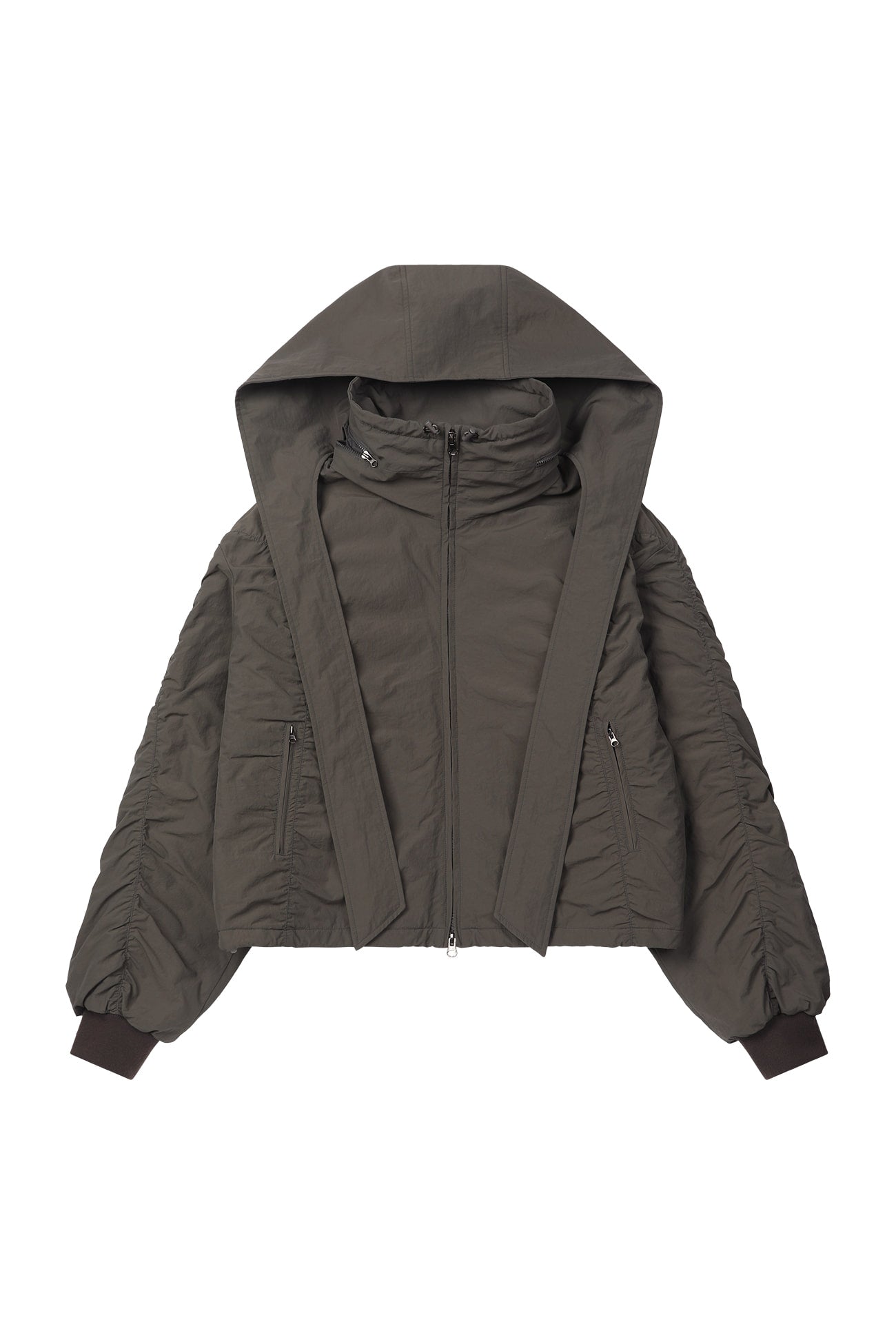 Deinet - Parka Ring Hooded Cropped Jumper (Khaki) product image 9 | TRAB K-Fashion Australia