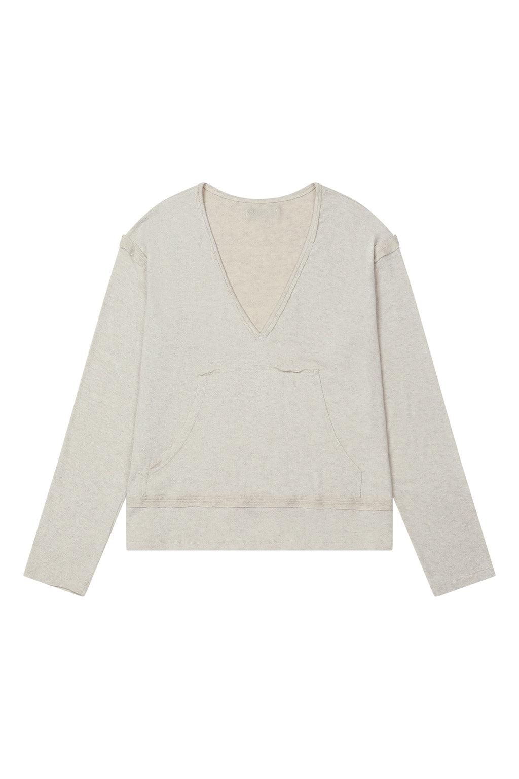 Deinet - Raw V Long Sleeve (Oatmeal) product image 1 | TRAB K-Fashion Australia