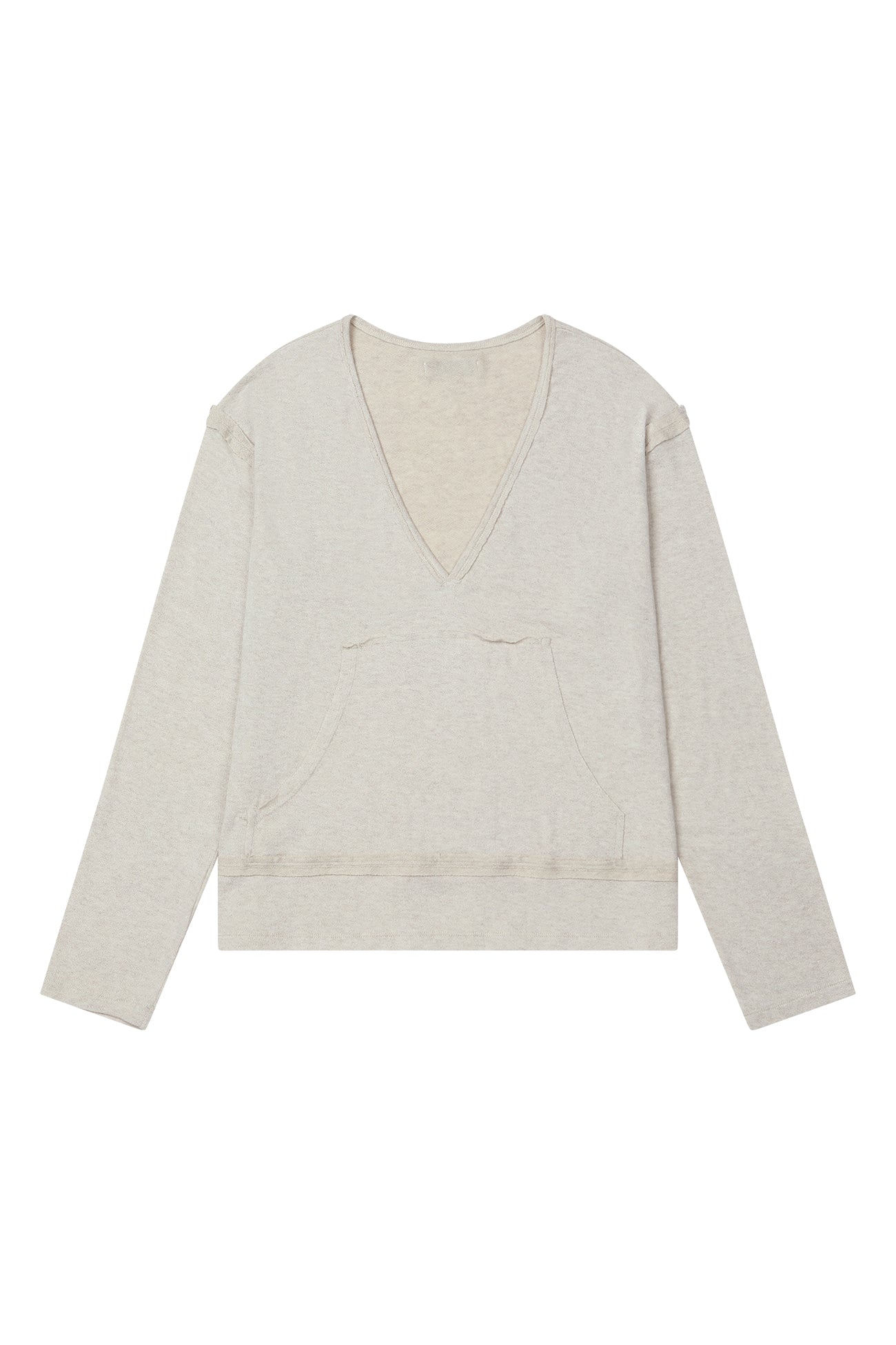 Deinet - Raw V Long Sleeve (Oatmeal) product image 1 | TRAB K-Fashion Australia
