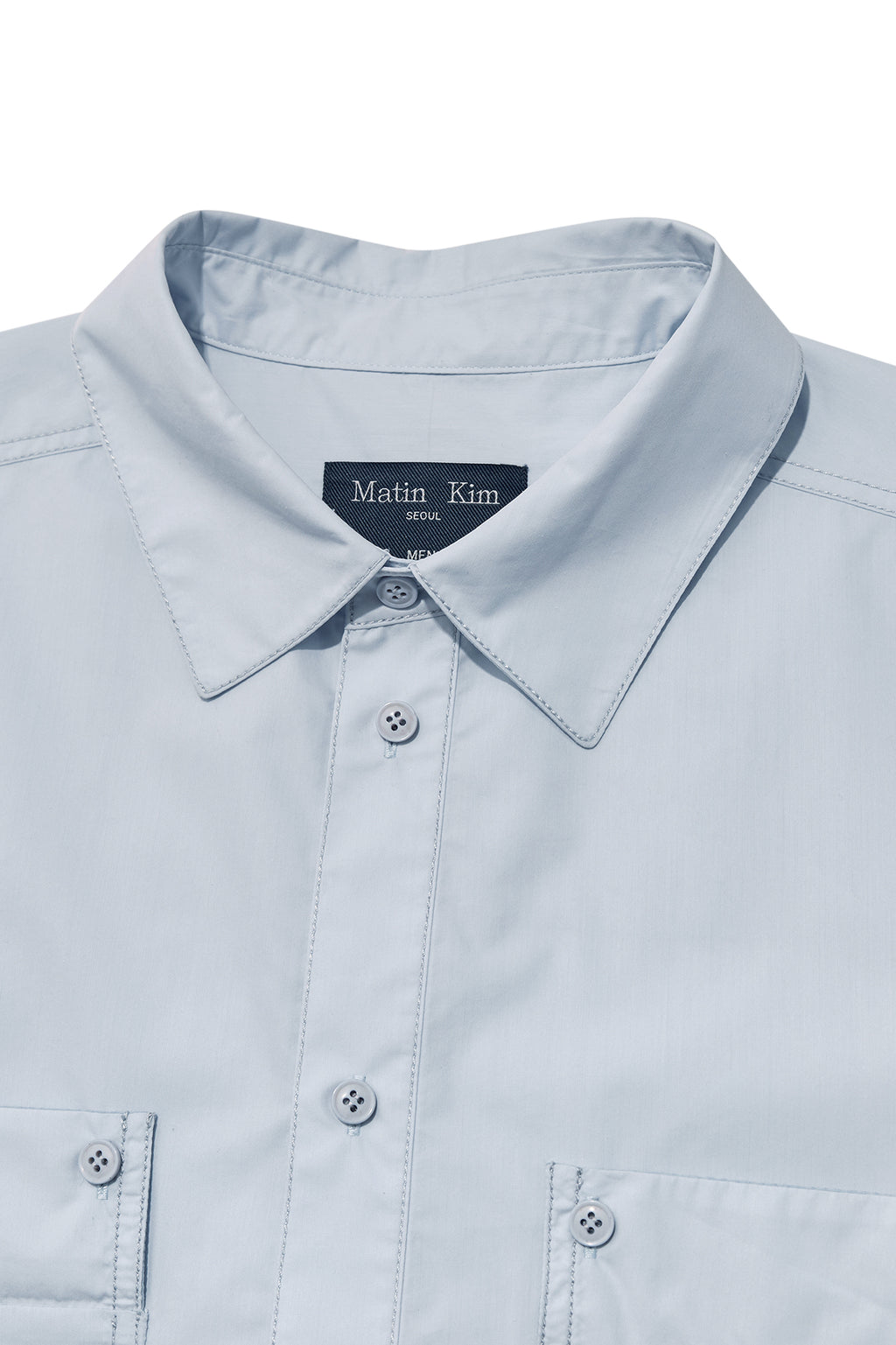 Matin Kim - Pocket Foldover Shirt (Light Blue) product image 3 | TRAB K-Fashion Australia