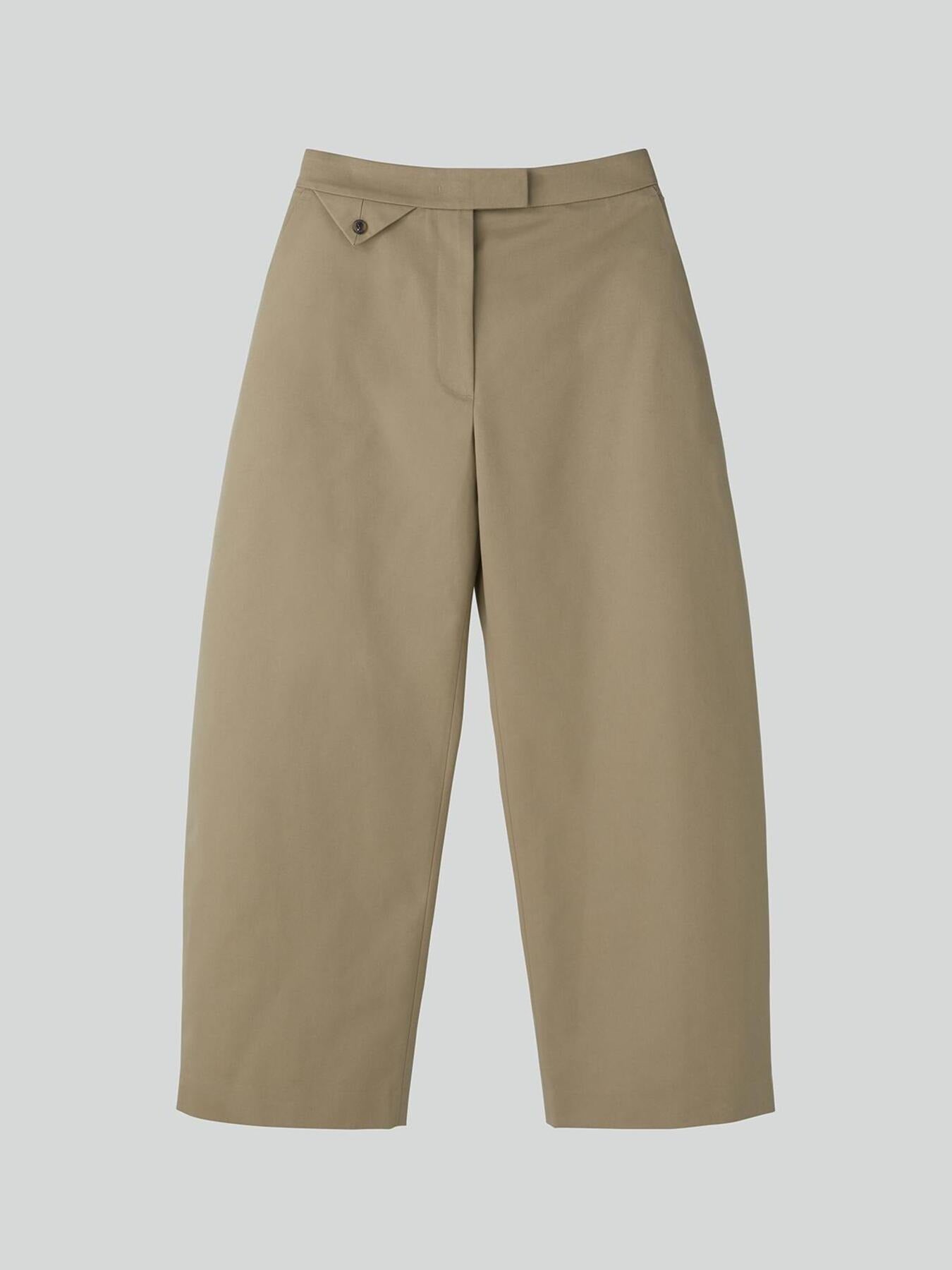 Recto - High-Rise Curved Legs Pants (Khaki Beige) product image 1 | TRAB K-Fashion Australia