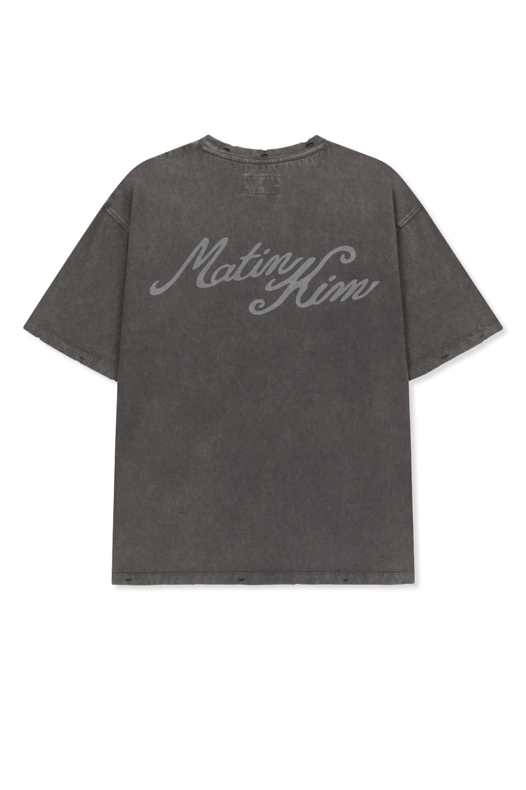 Matin Kim - Vintage Washed Calligraphy Back Logo Top (Charcoal) product image 2 | TRAB K-Fashion Australia