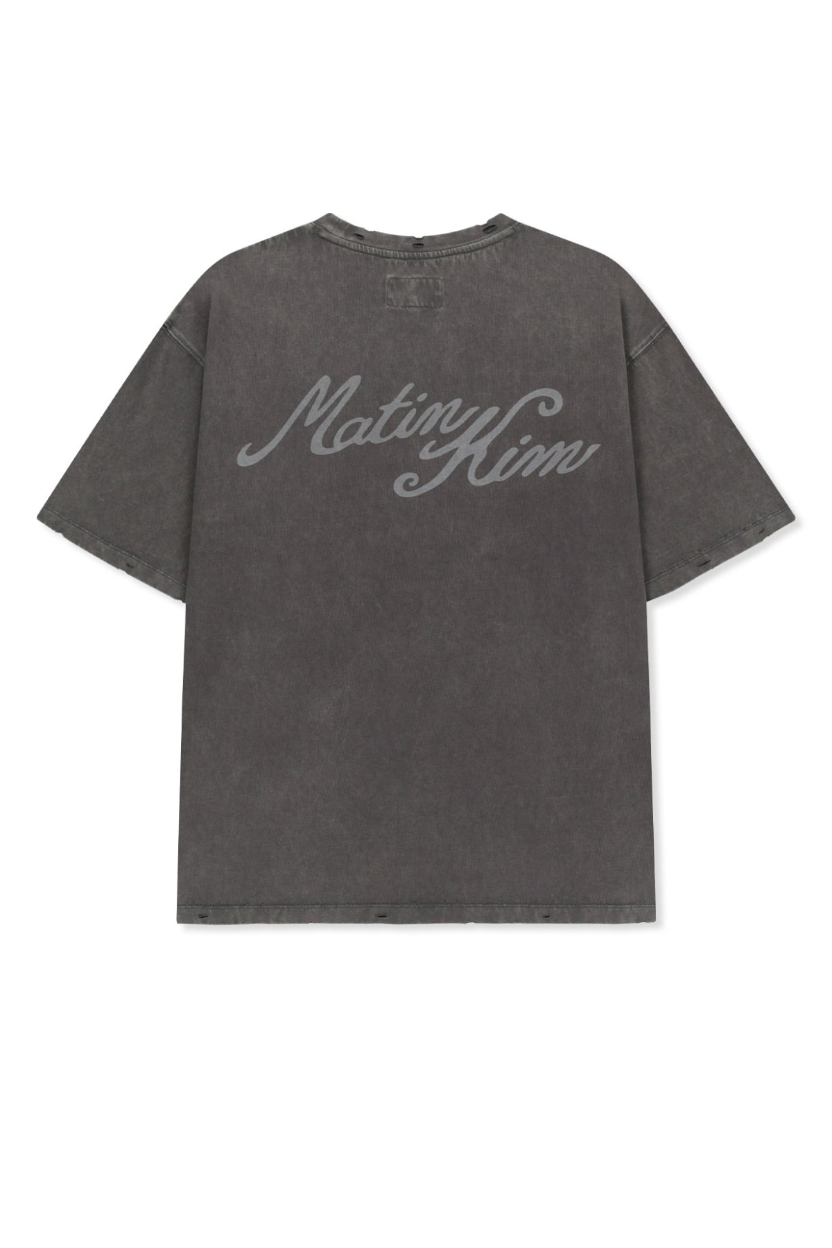 Matin Kim - Vintage Washed Calligraphy Back Logo Top (Charcoal) product image 2 | TRAB K-Fashion Australia