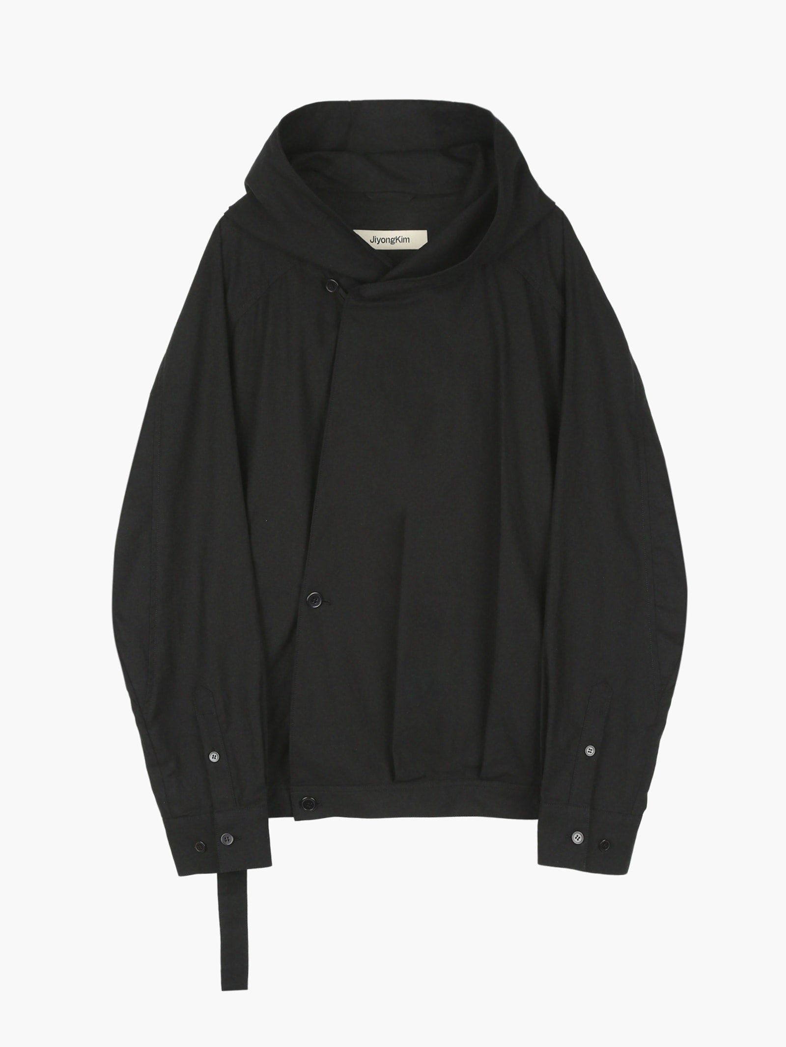 Jiyong Kim - Draped Wrap Hood Jacket (Black) product image 8 | TRAB K-Fashion Australia