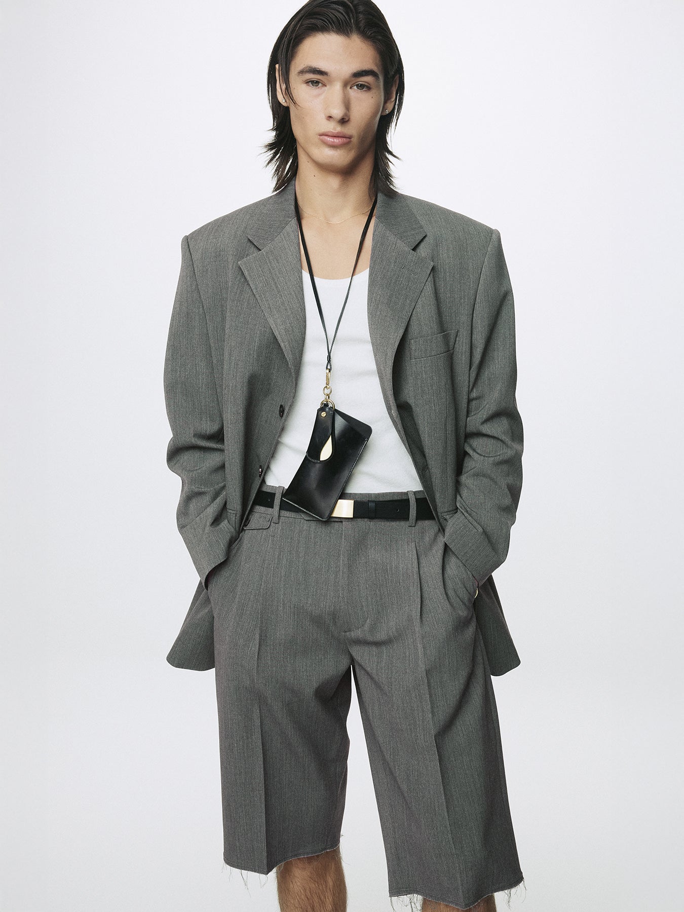 Tonywack - Melange Wool Oversized Tailored Jacket (Melange Grey) product image 5 | TRAB K-Fashion Australia