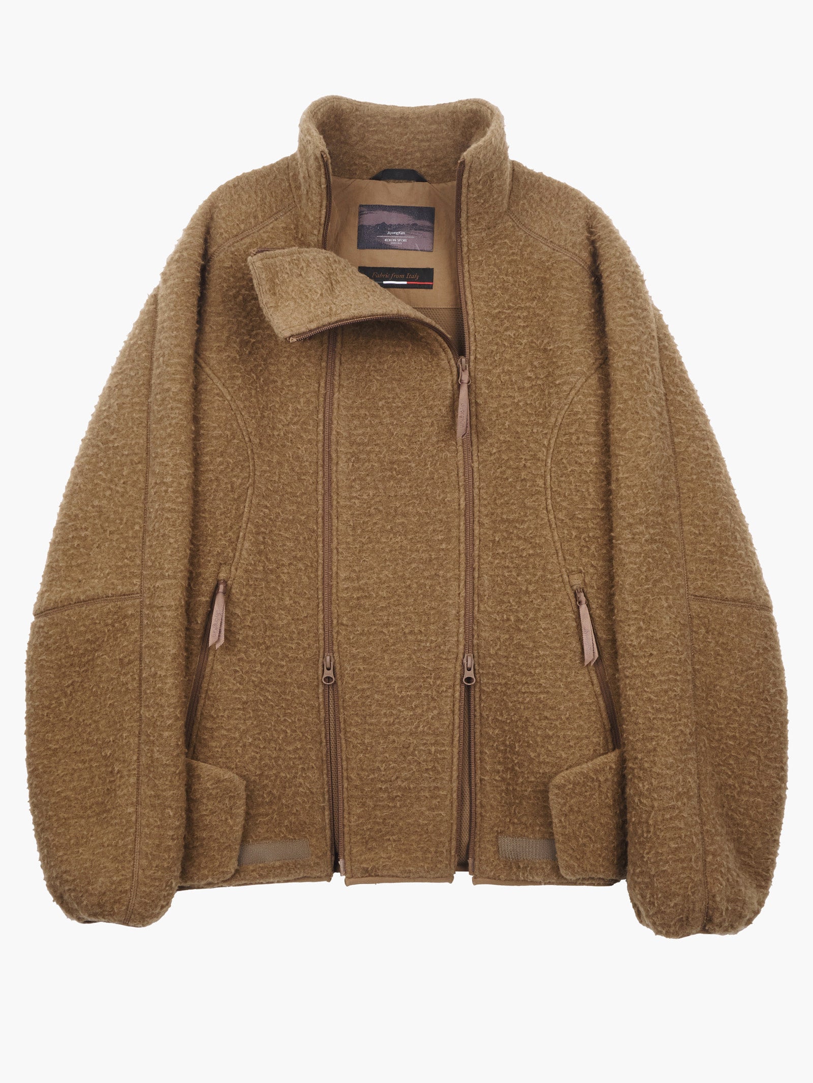 Jiyong Kim - Double Zip Fleece (Brown) product image 10 | TRAB K-Fashion Australia