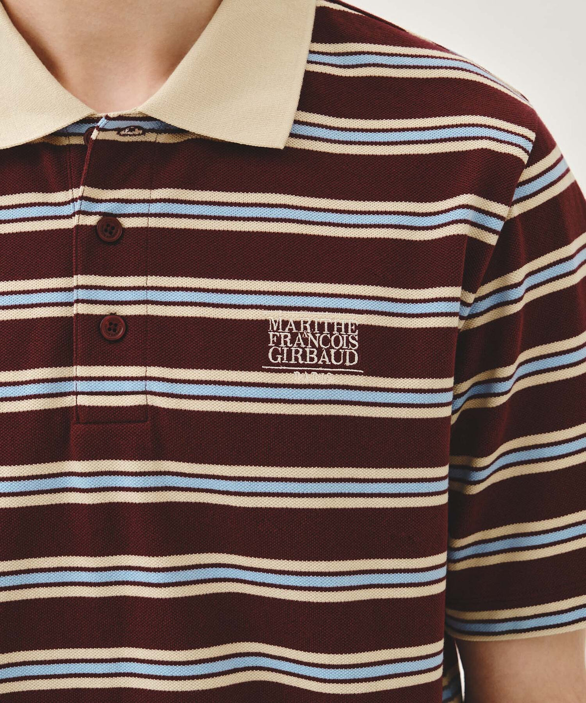 Marithe & Francois Girbaud - Small Classic Logo Pk Collar Tee (Stripe) product image 3 | TRAB K-Fashion Australia