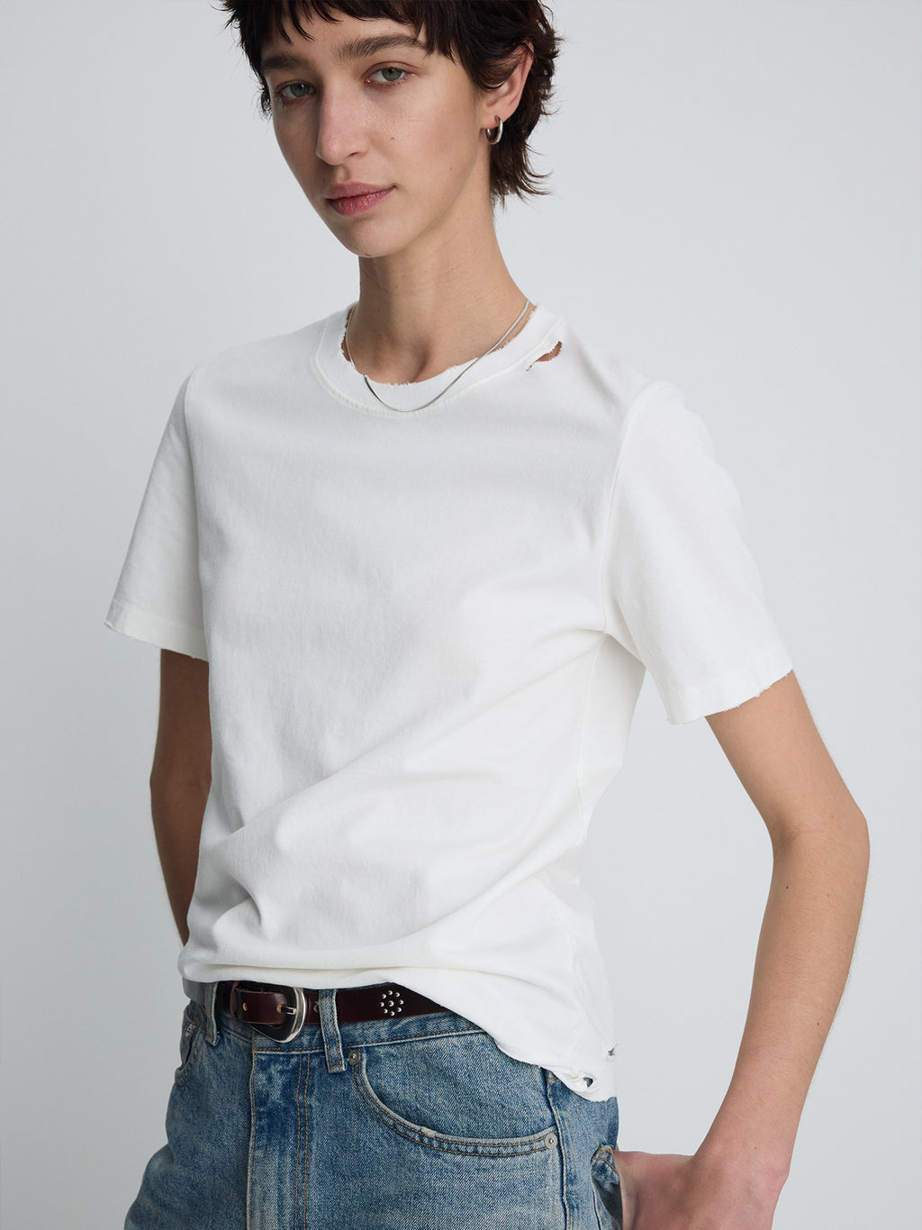 Tonywack - Hand Distressed Vintage Cotton T-Shirt (White) product image 6 | TRAB K-Fashion Australia