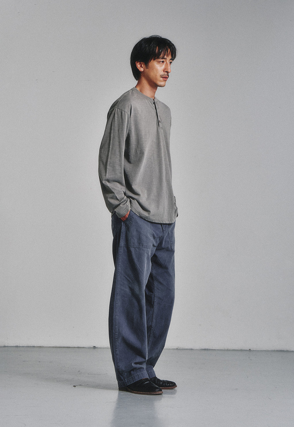 Art if acts - Garment Dyed Curved Fatigue Trousers (French Blue) product image 3 | TRAB K-Fashion Australia