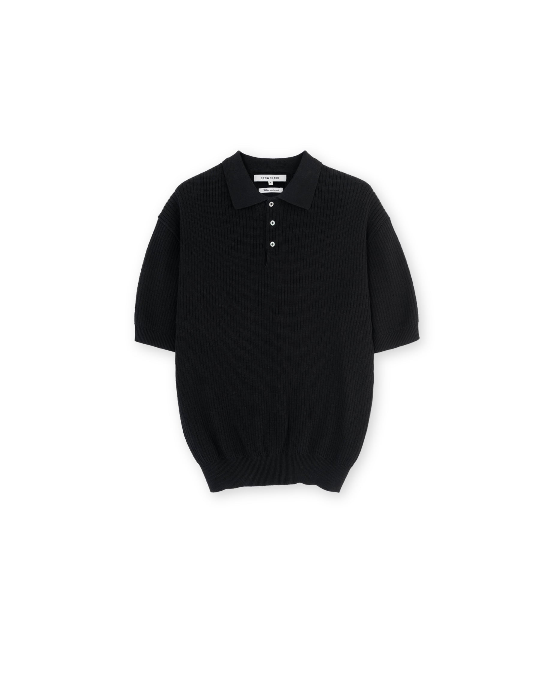 Brownyard - Knit Polo Shirt (Black) product image 3 | TRAB K-Fashion Australia