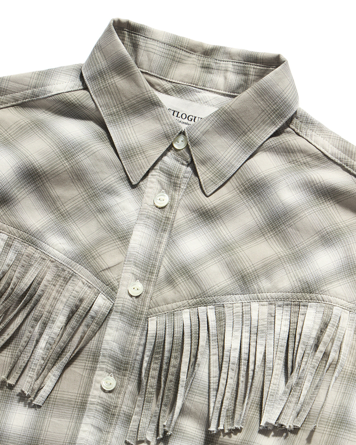 Eastlogue - Western Fringe Shirt (Sand Olive Check) product image 3 | TRAB K-Fashion Australia