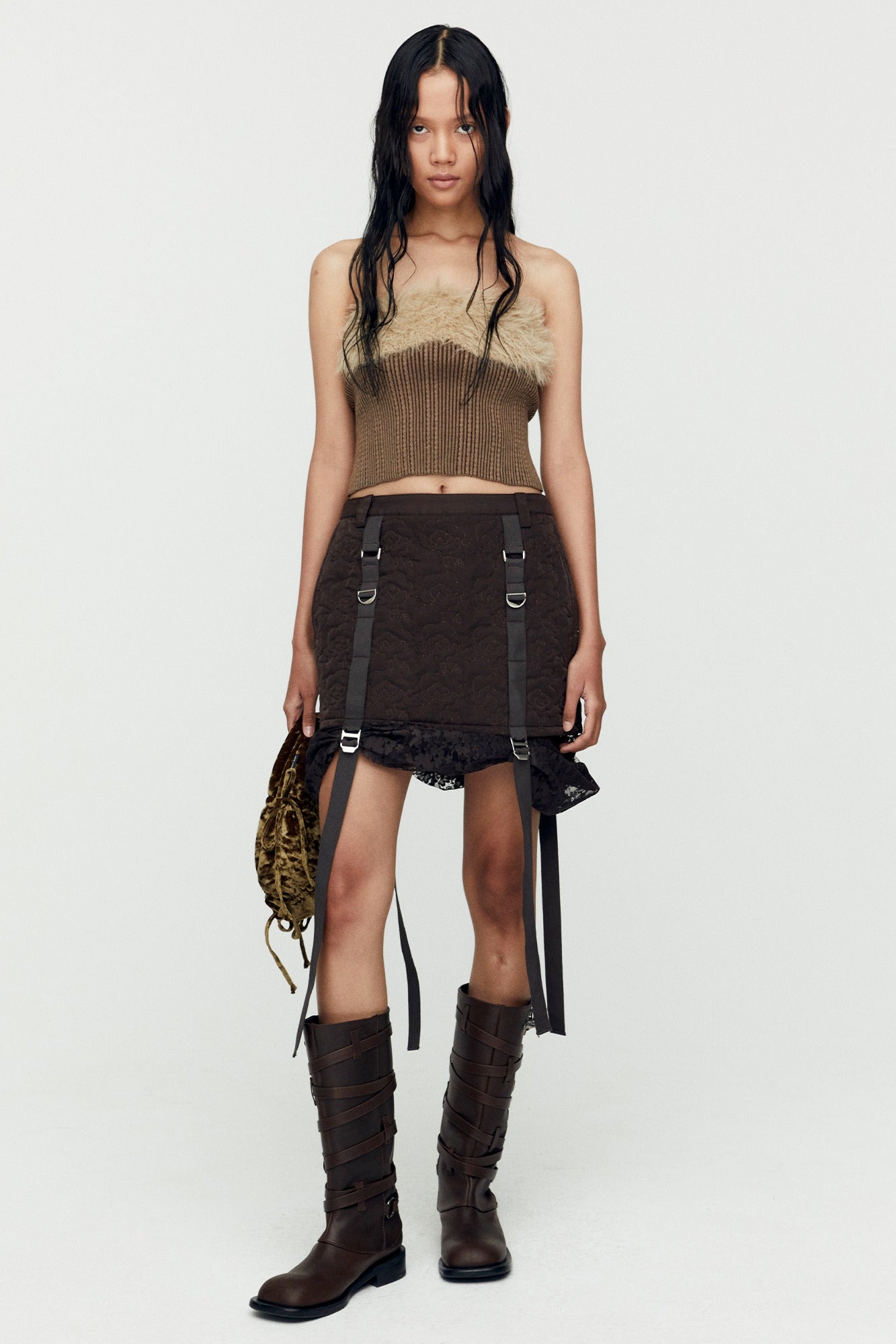 Andersson Bell - Embroidery Padded Skirt (D/Brown) product image 1 | TRAB K-Fashion Australia