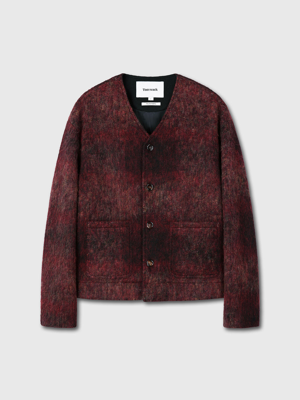 Tonywack - Mohair V-Neck Blouson (Italian Fabric) (Dark Red) product image 9 | TRAB K-Fashion Australia