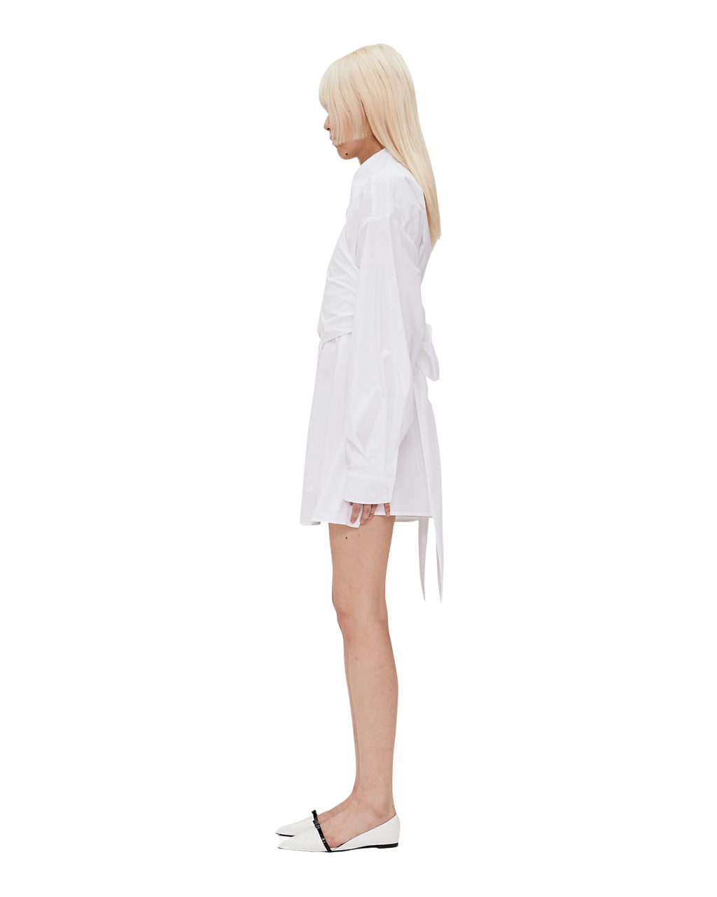Kimhe Kim - Double Layered Cotton Shirt Dress (White) product image 3 | TRAB K-Fashion Australia