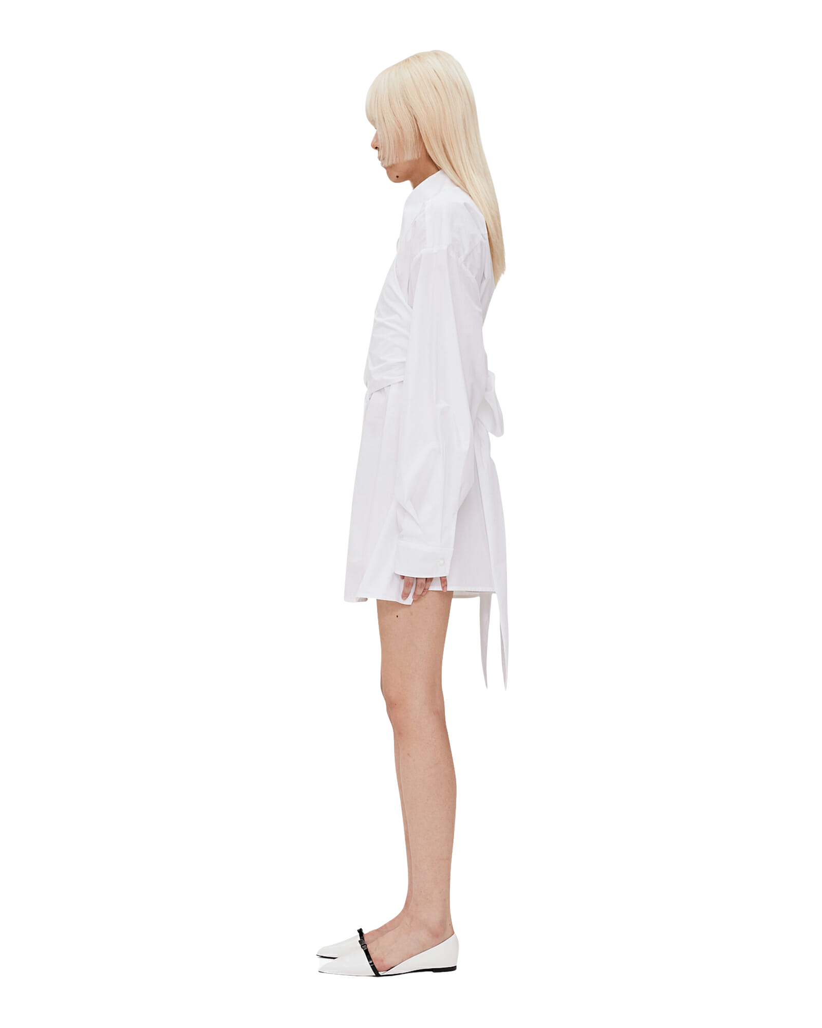 Kimhe Kim - Double Layered Cotton Shirt Dress (White) product image 3 | TRAB K-Fashion Australia