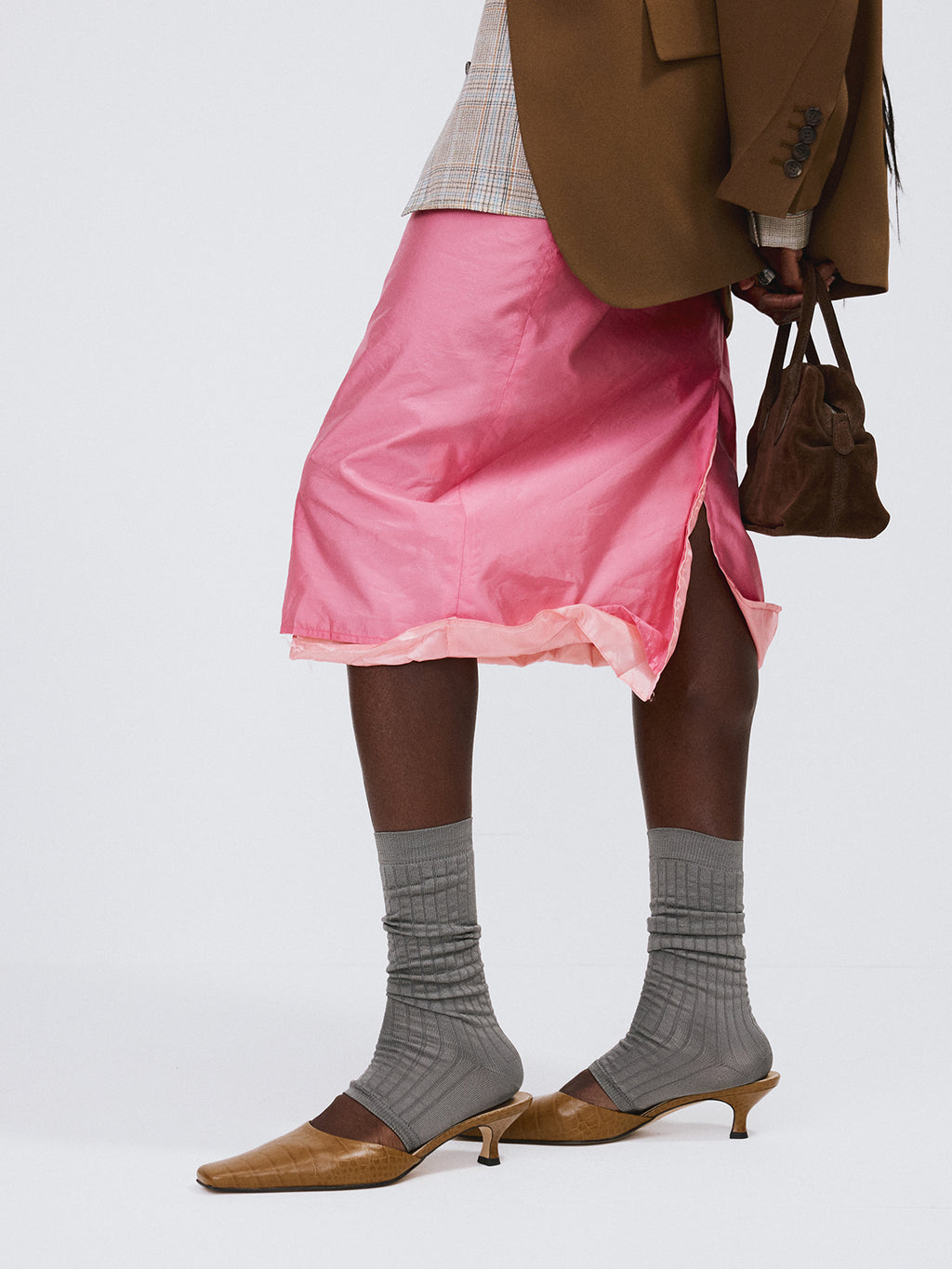 Recto - Layered Detail Midi Skirt (Pink) product image 4 | TRAB K-Fashion Australia