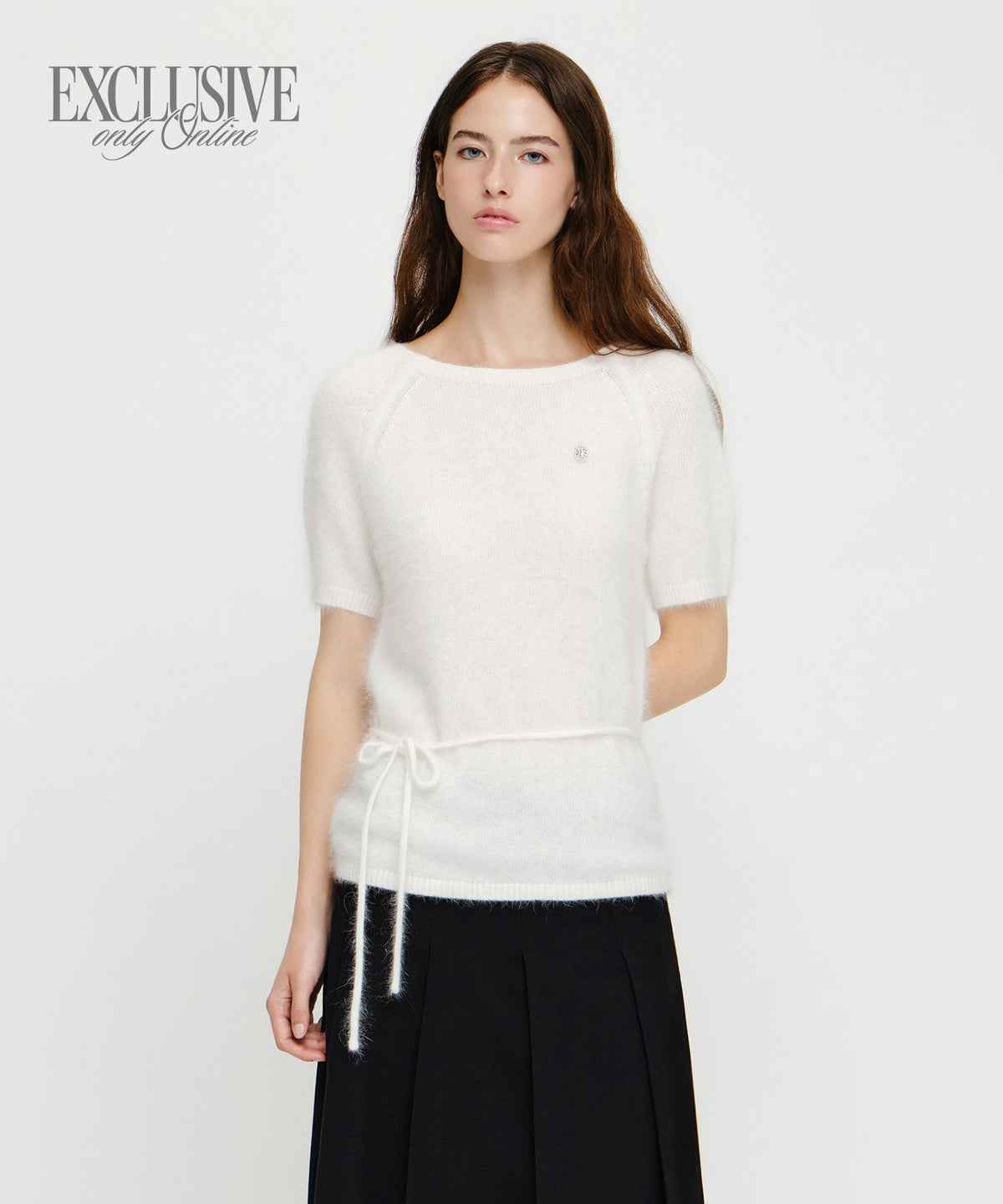 Marithe & Francois Girbaud - Premium Angora Boat Neck Half Knit (Ivory) product image 1 | TRAB K-Fashion Australia