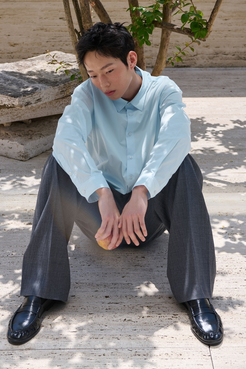 STU - Stripe Crop Shirt (Sky Blue) product image 14 | TRAB K-Fashion Australia