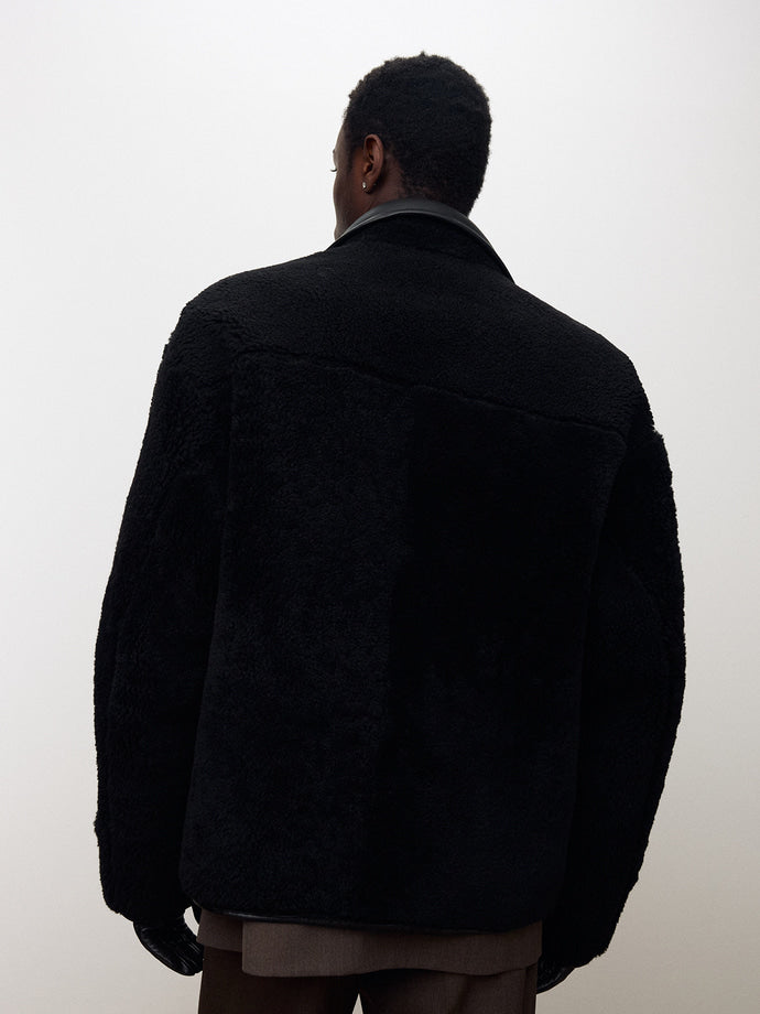 Tonywack - Lamb Leather Reversible Shearling Jacket (Black) product image 10 | TRAB K-Fashion Australia