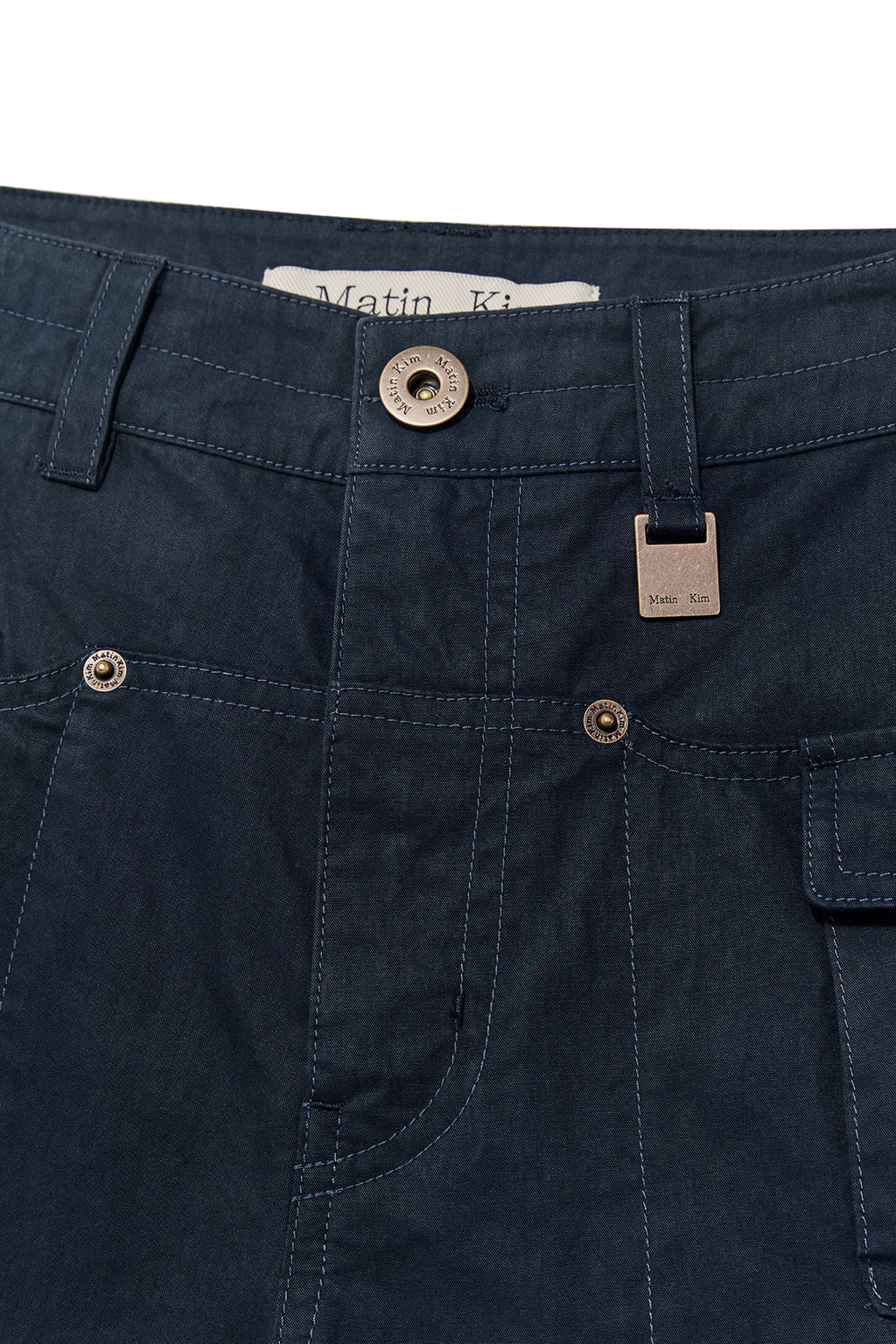 Matin Kim - Snap Pocket Point Fatigue Pants (Navy) product image 3 | TRAB K-Fashion Australia