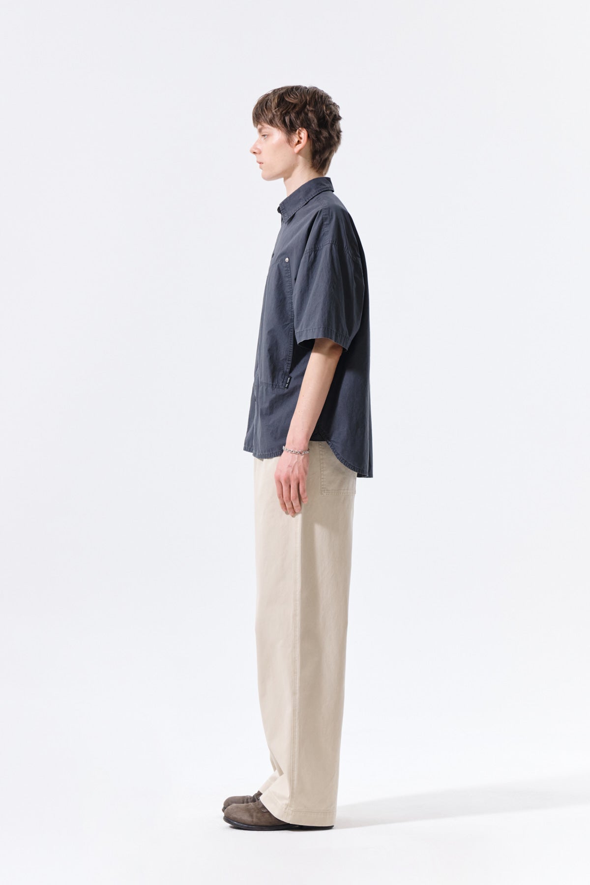 Matin Kim - Half Sleeve Pocket Shirt (Charcoal) product image 7 | TRAB K-Fashion Australia