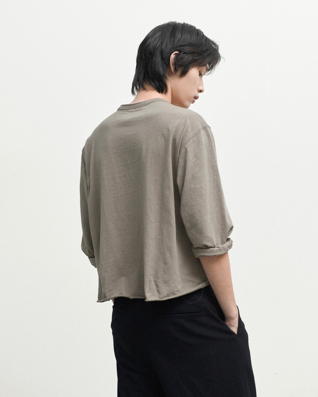 Brownyard - Cut Off Long Sleeve (Beige) product image 2 | TRAB K-Fashion Australia