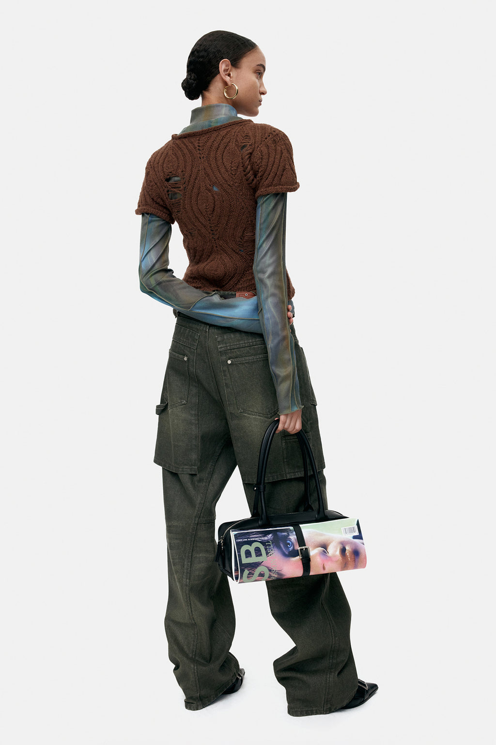 Andersson Bell - Cap Sleeve Sweater Layered Top (Brown) product image 2 | TRAB K-Fashion Australia