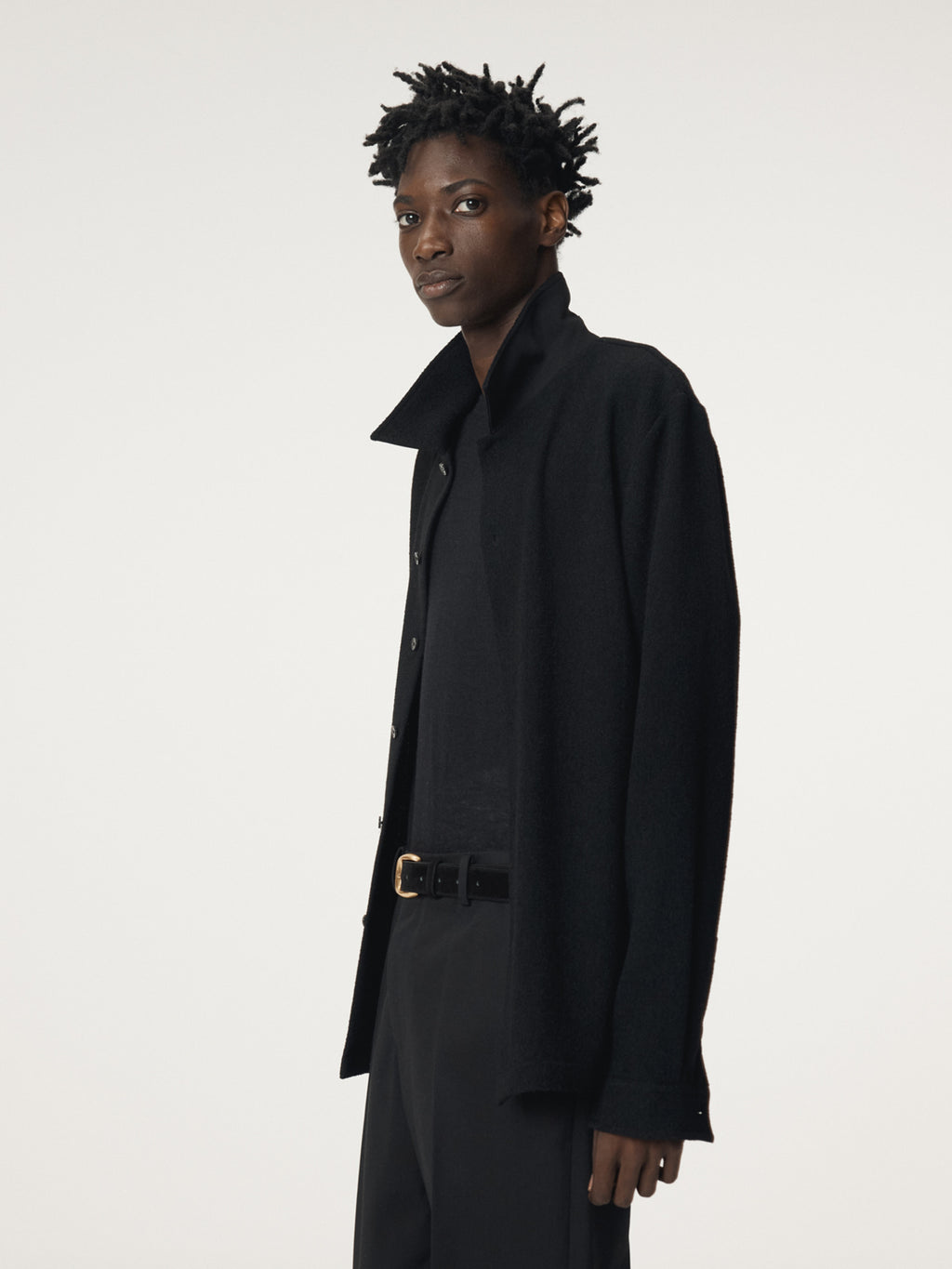 Recto - Wool Tweed Soft Shirt (Black) product image 7 | TRAB K-Fashion Australia