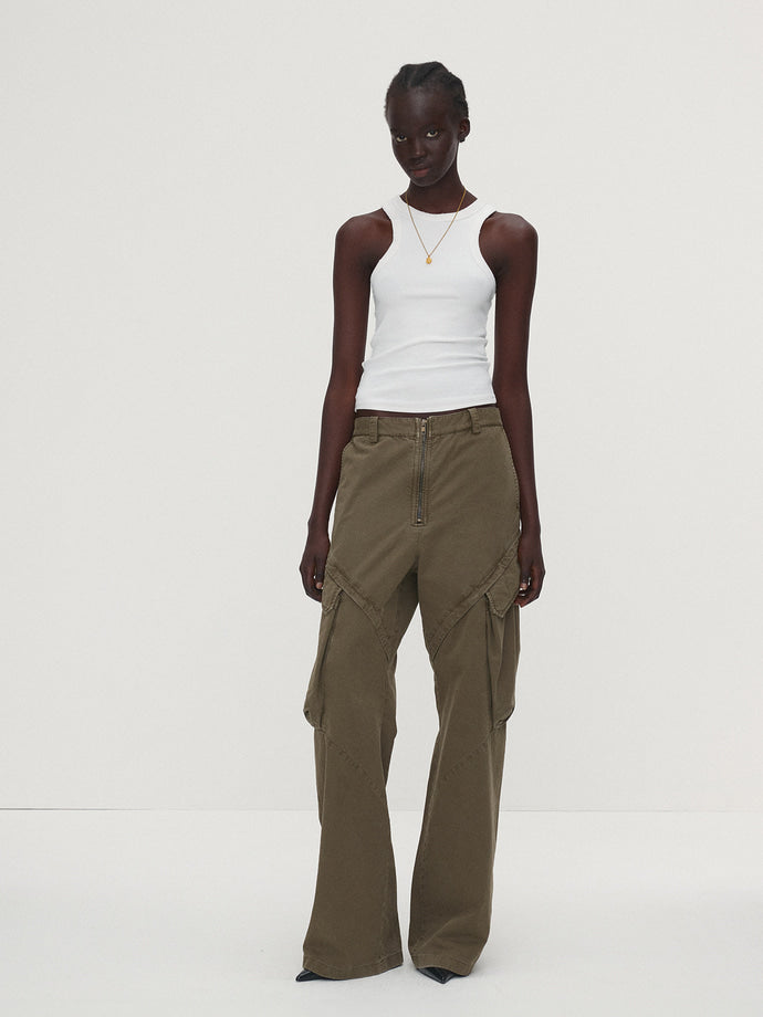Tonywack - Garment-Dyed Gabardine Wide Cargo Pants (Olive) product image 6 | TRAB K-Fashion Australia