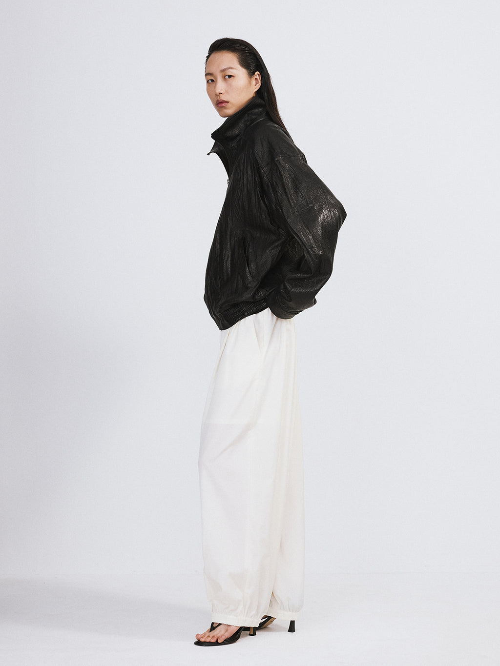 Recto - High-Neck Leather Jumper (Black) product image 3 | TRAB K-Fashion Australia