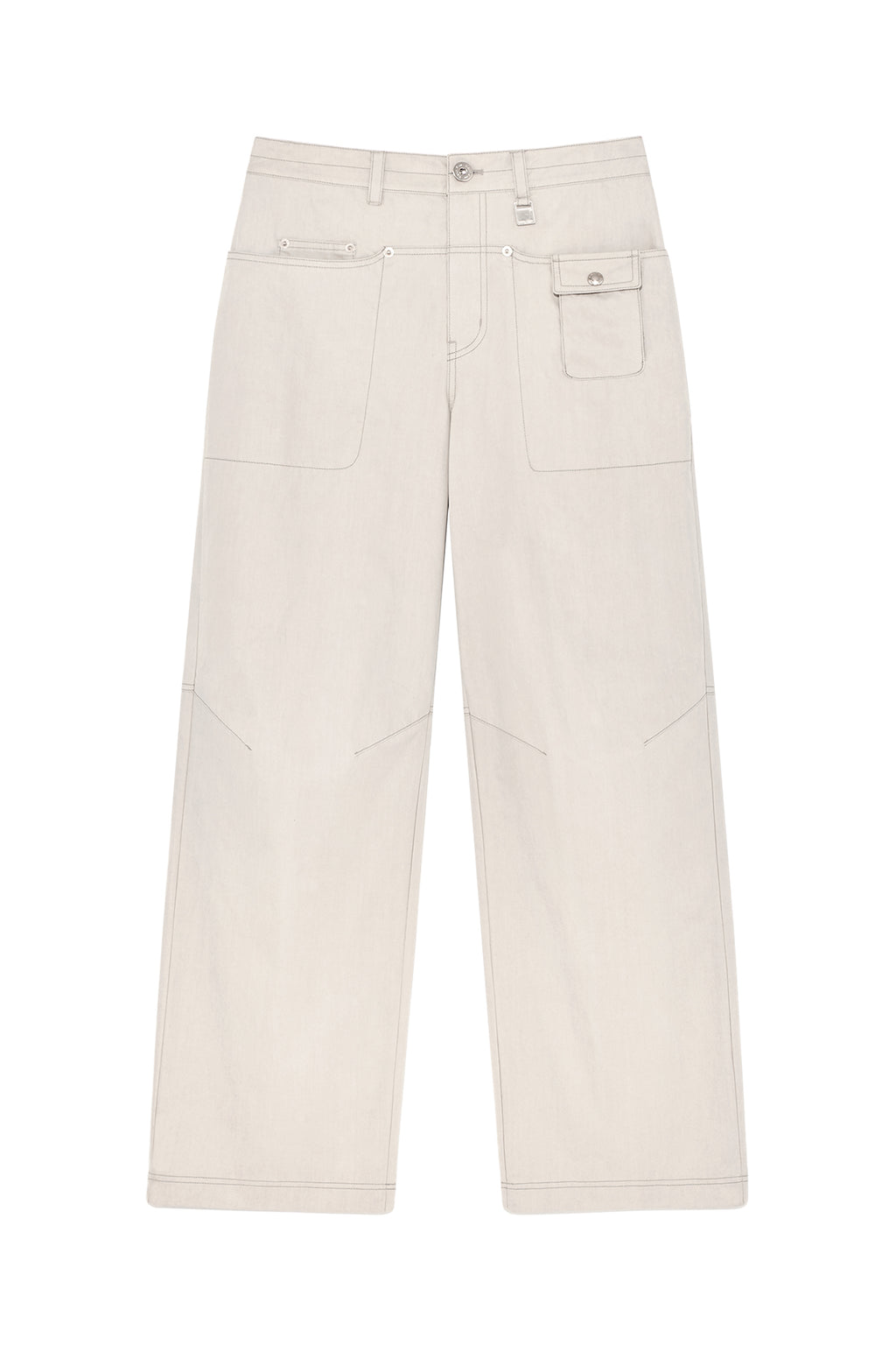 Matin Kim - Snap Pocket Point Fatigue Pants (Grey) product image 1 | TRAB K-Fashion Australia
