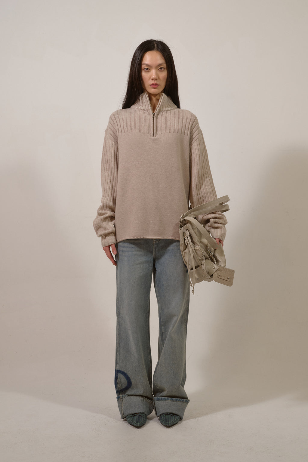 Deinet - D Patch Roll Up Denim (Blue) product image 1 | TRAB K-Fashion Australia