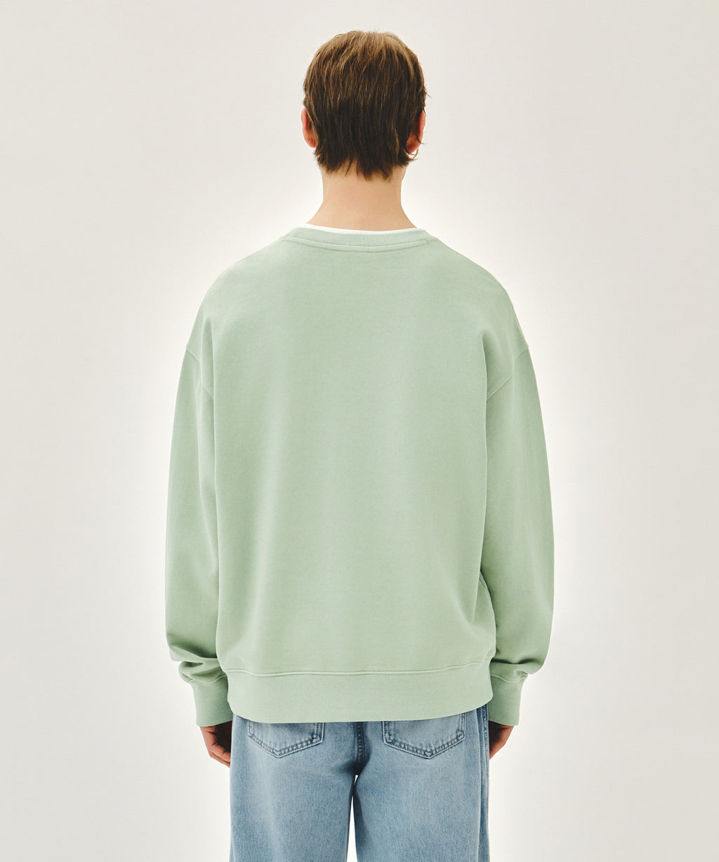 Marithe & Francois Girbaud - Outline Classic Logo Dyeing Oversized Sweatshirt (Mint) product image 3 | TRAB K-Fashion Australia