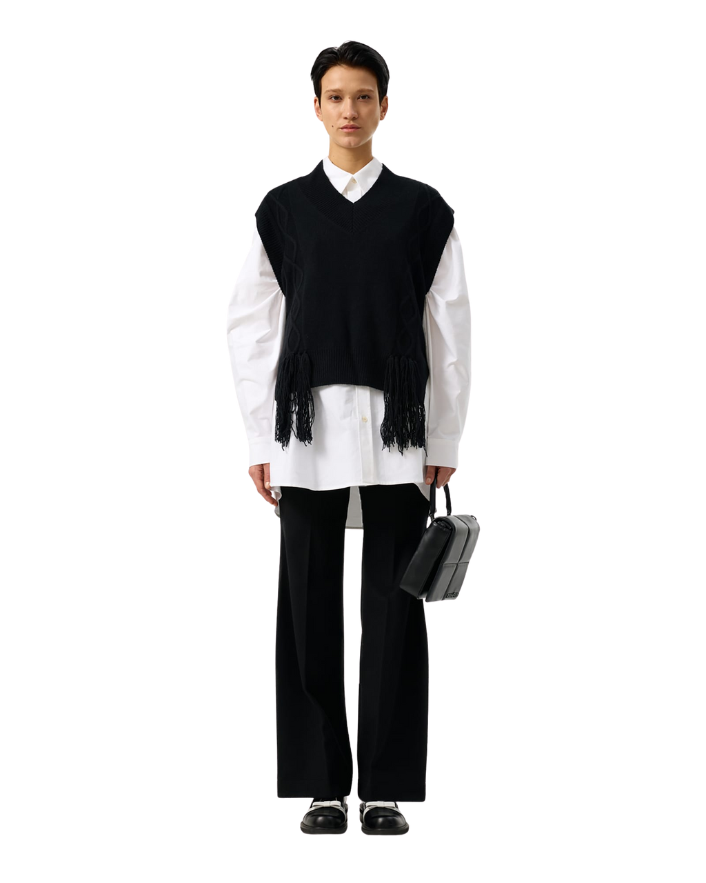 Kimhe Kim - Fringed Knit Vest (Black) product image 7 | TRAB K-Fashion Australia