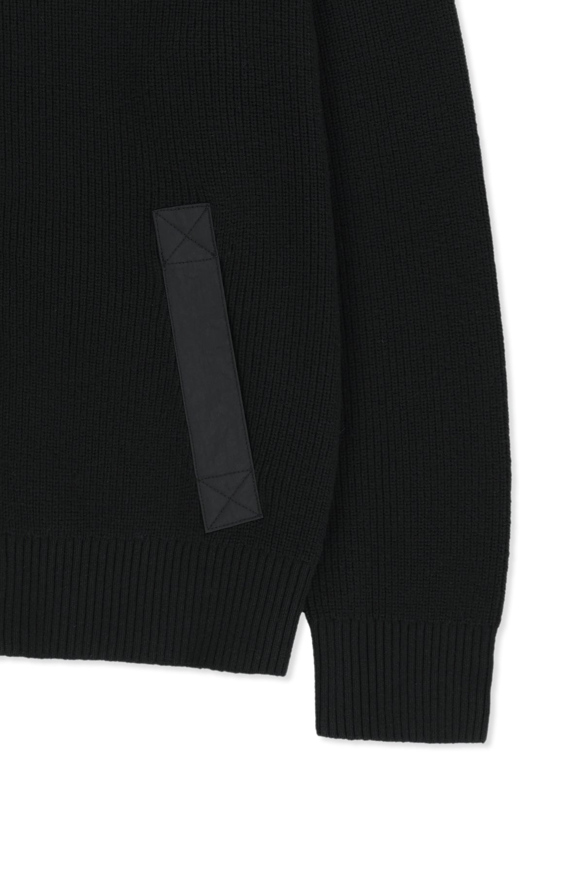 Matin Kim - Patch Detail Knit Zip Up (Black) product image 4 | TRAB K-Fashion Australia