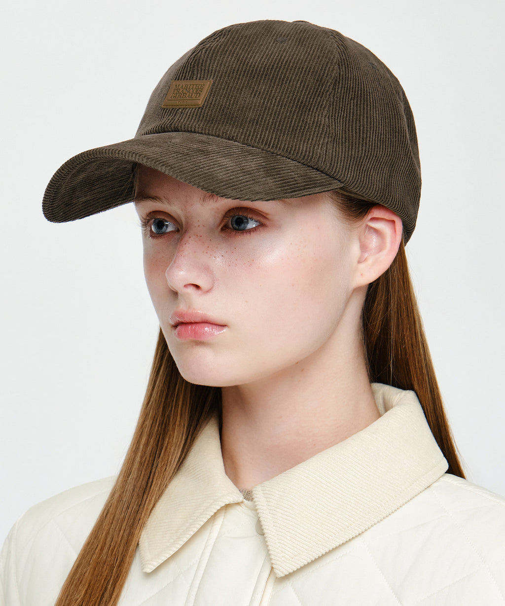 Marithe & Francois Girbaud - Corduroy Micro Classic Logo Patch Covered Cap (Brown) product image 6 | TRAB K-Fashion Australia